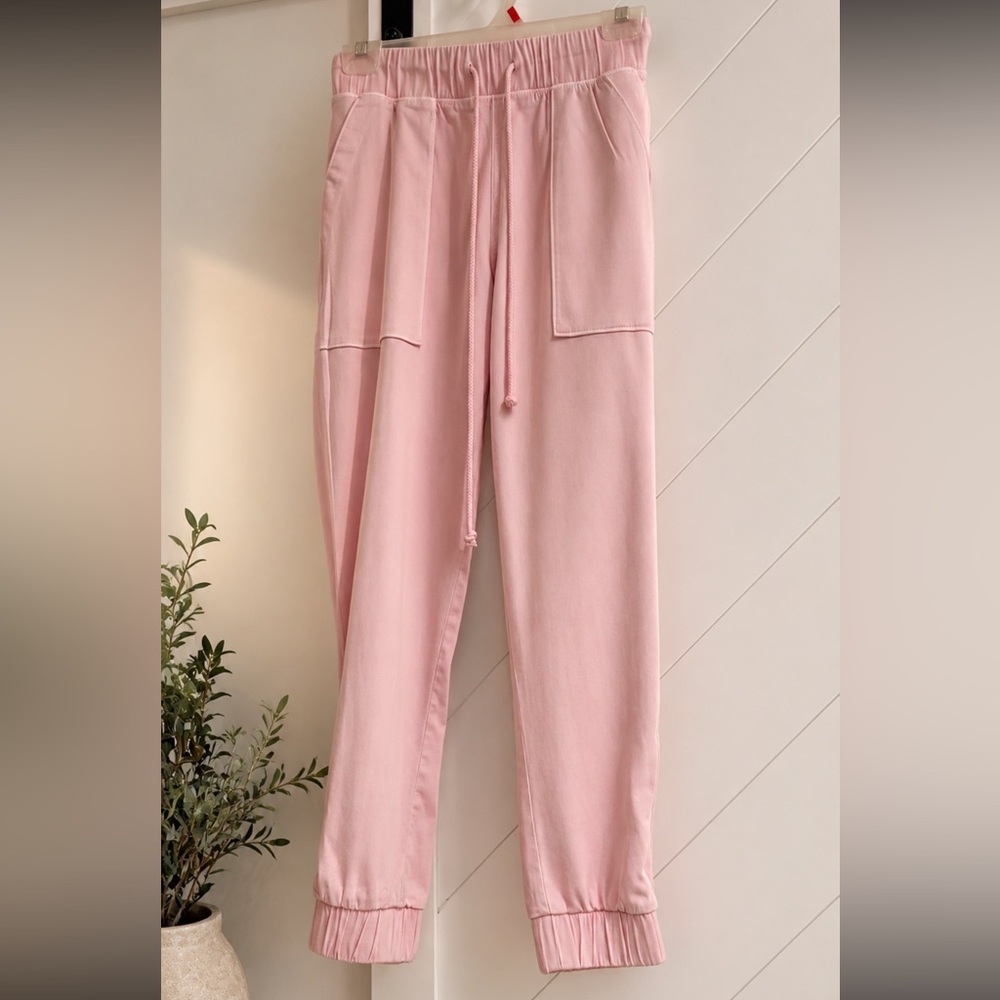 NWT Pocket Cargo Joggers Rose Petal Pink Small $168 sold out color @ Bella Dahl - Picture 2 of 16